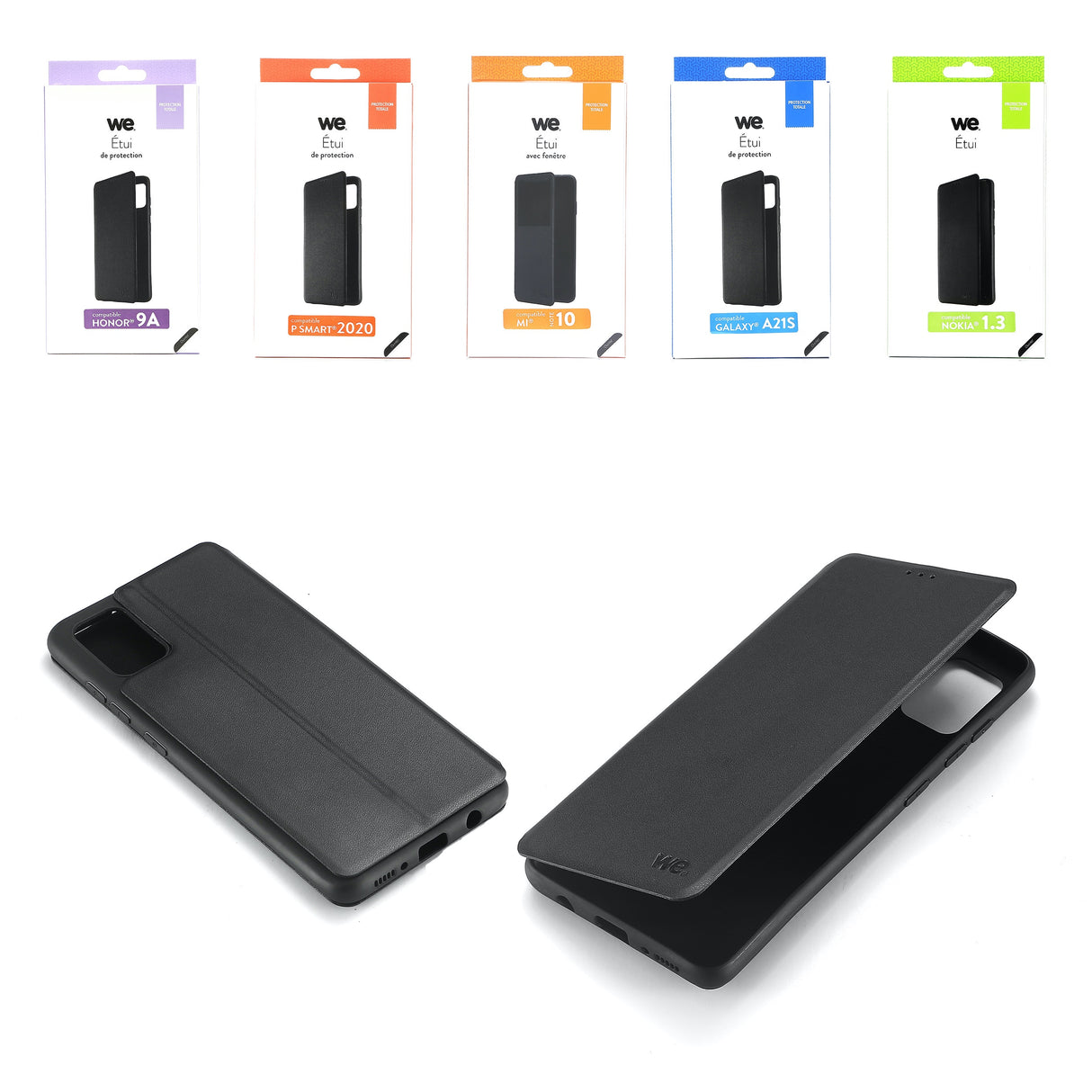WE Etui folio CLASSIQUE SAMSUNG GALAXY A21 Noir