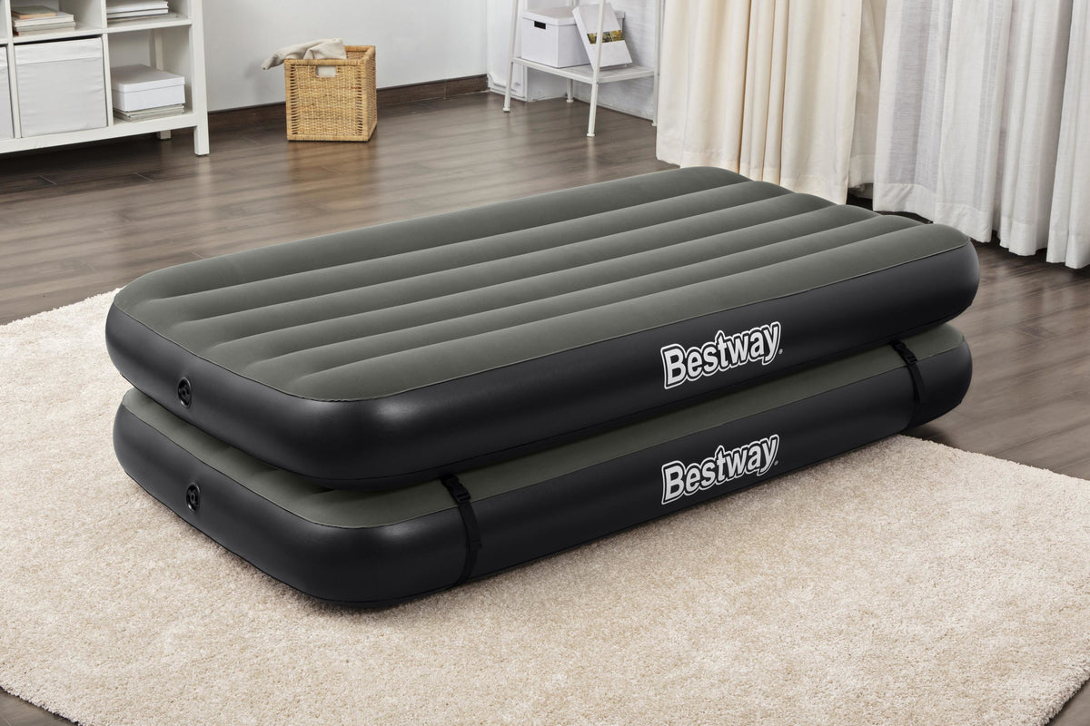 Lit 3 en 1 - BESTWAY - Airbed Tritech™ Connect and Rest™ - Lits jumeaux, lit surélevé, lit king size - 188 x 99 x 25 cm - 150 kg