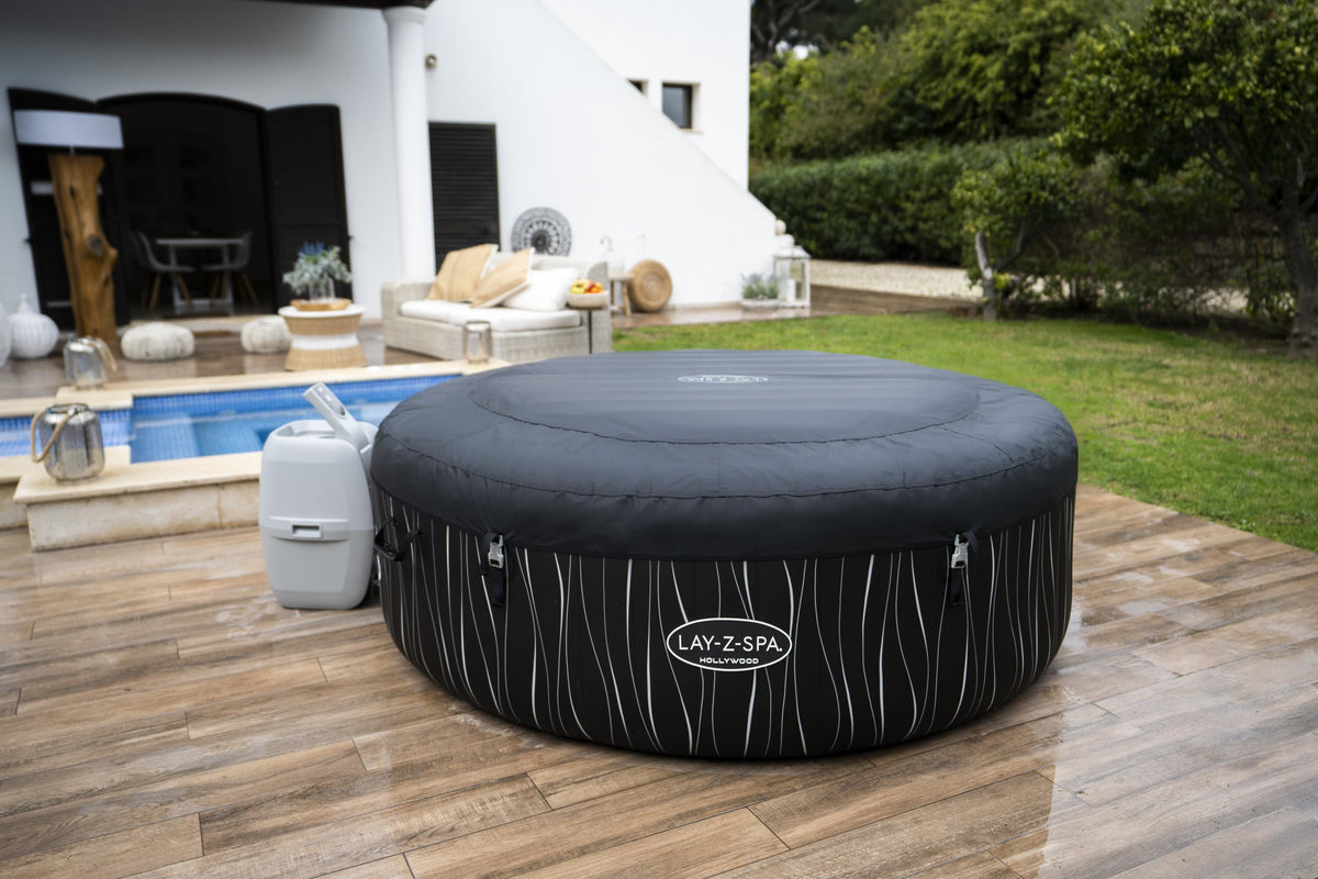 Spa gonflable BESTWAY - Lay-Z-Spa Hollywood - 196 x 66 cm - 4 a 6 places - Rond (Couverture, cartouche, diffuseur, LED...)