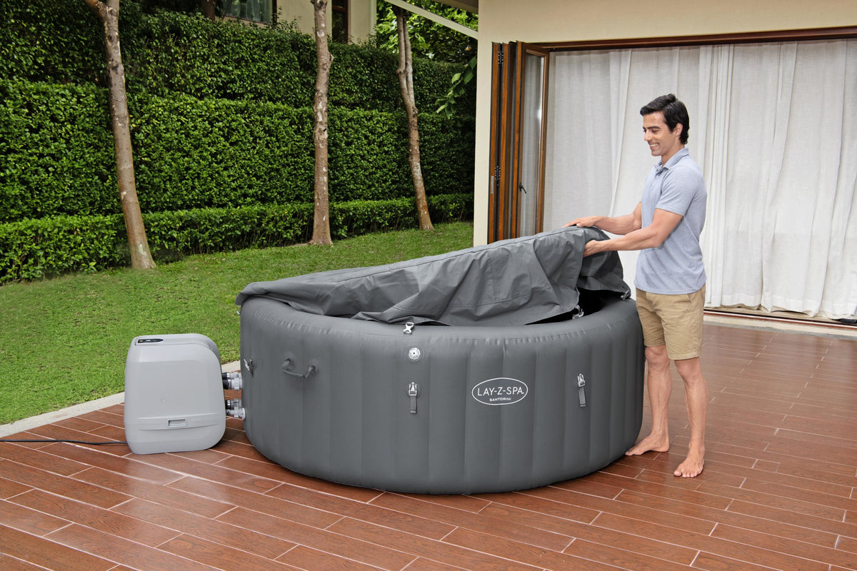 Spa gonflable BESTWAY - Lay-Z-Spa Hollywood - 196 x 66 cm - 4 a 6 places - Rond (Couverture, cartouche, diffuseur, LED...)