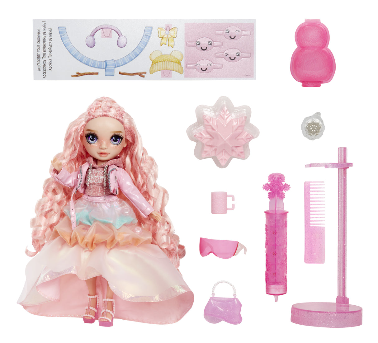 Rainbow High - Winter Wonderland - Rose - Révele ta couleur - Créer son bonhomme de neige - Dés 4ans