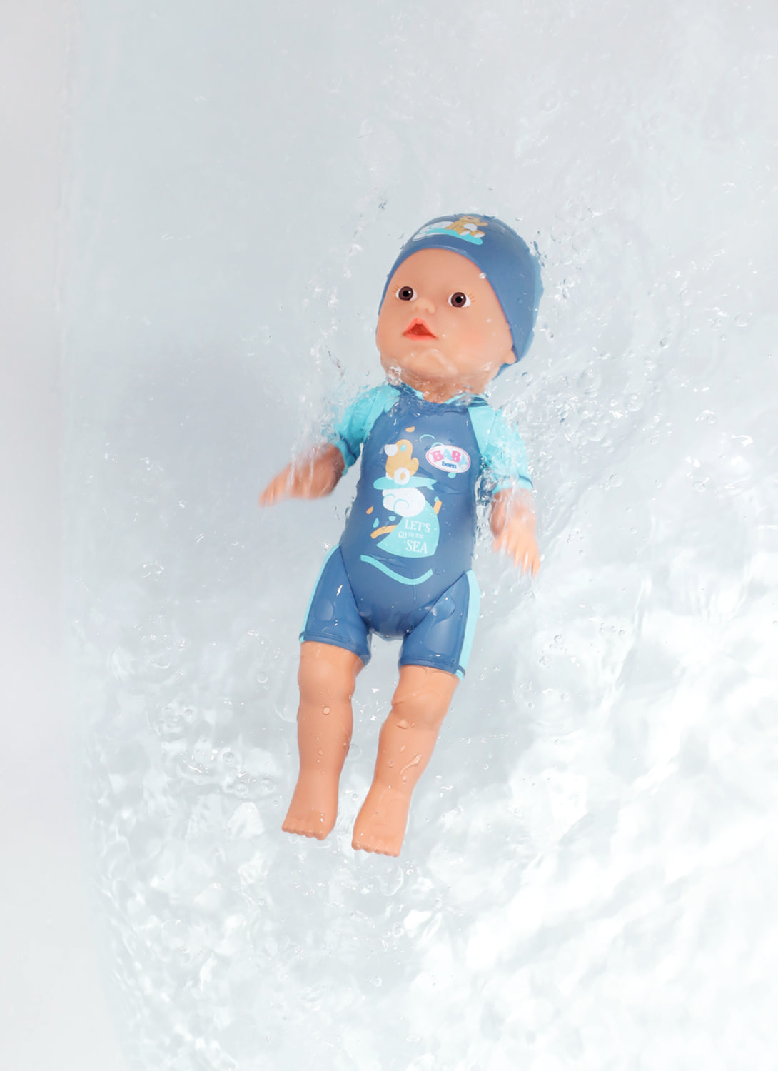 Poupon - BABY BORN - Ma premiere nage - Poupée garçon 30 cm - Tenue non détachable et bonnet - Jouet de bain - Des 1 an