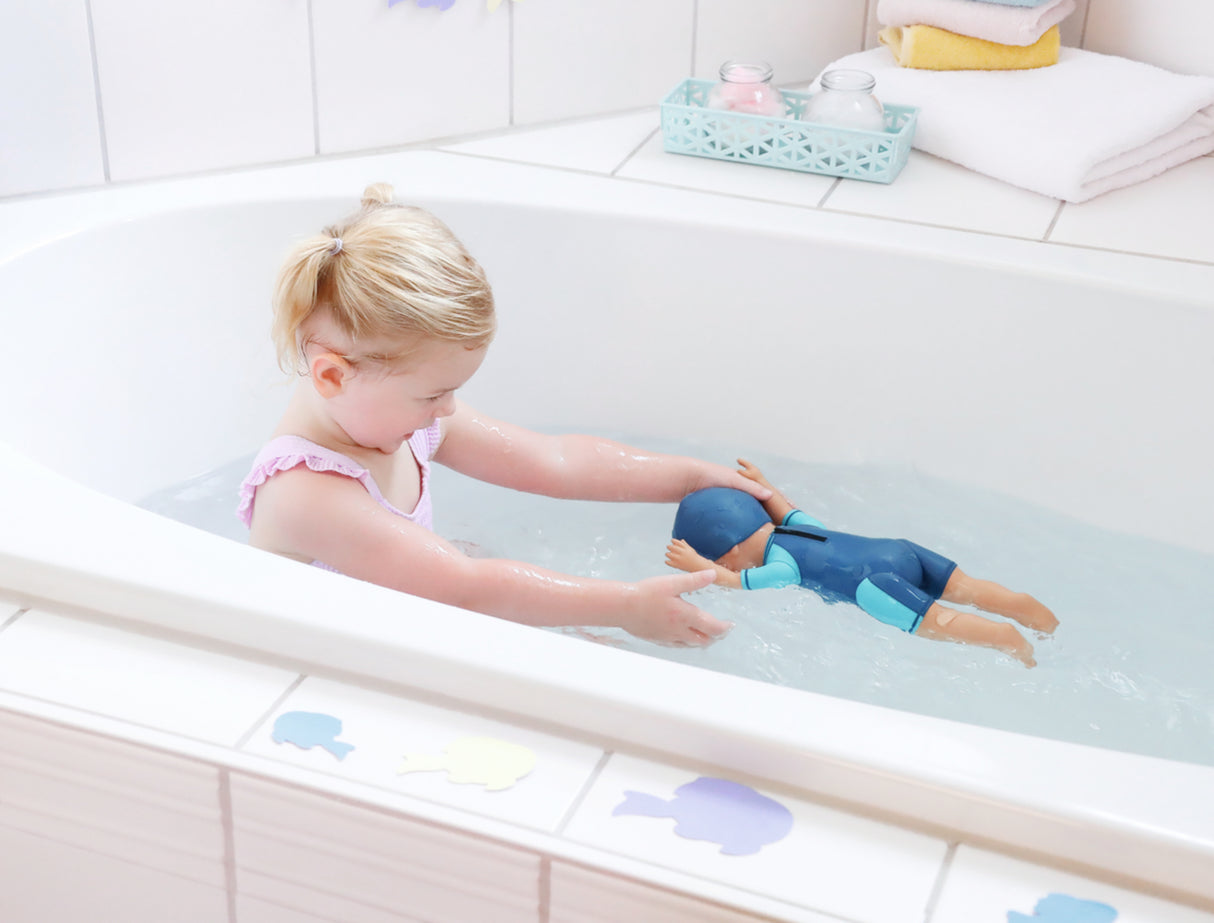Poupon - BABY BORN - Ma premiere nage - Poupée garçon 30 cm - Tenue non détachable et bonnet - Jouet de bain - Des 1 an