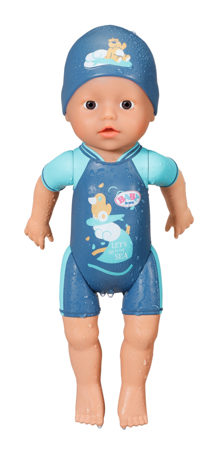 Poupon - BABY BORN - Ma premiere nage - Poupée garçon 30 cm - Tenue non détachable et bonnet - Jouet de bain - Des 1 an