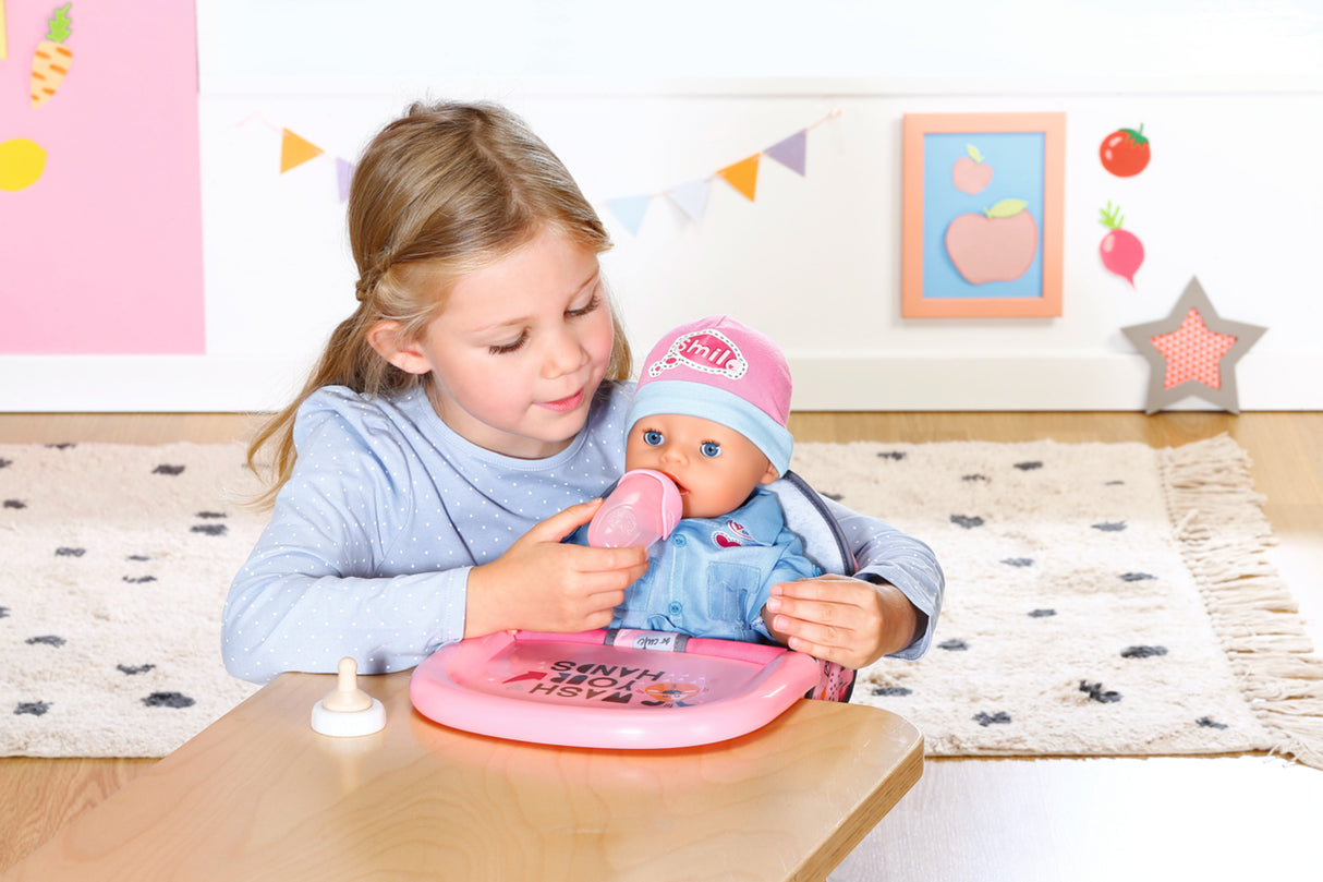 Chaise haute pour poupon - BABY BORN - Se fixe sur la table - Jouet d'imitation - Rose - Des 3 ans