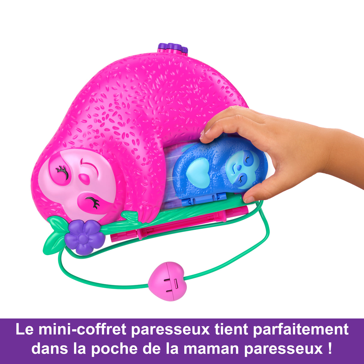 Polly Pocket-La Famille des Paresseux-Coffret 2 en 1, jouet de voyage HRD40