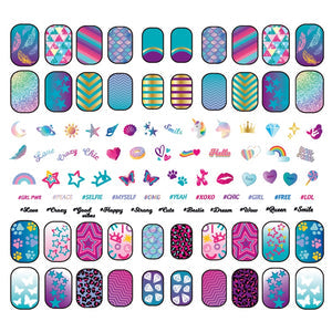 Clementoni - Kit manucure phosphorescents pour enfant - Vernis, faux ongles et autocollants - Des 7 ans