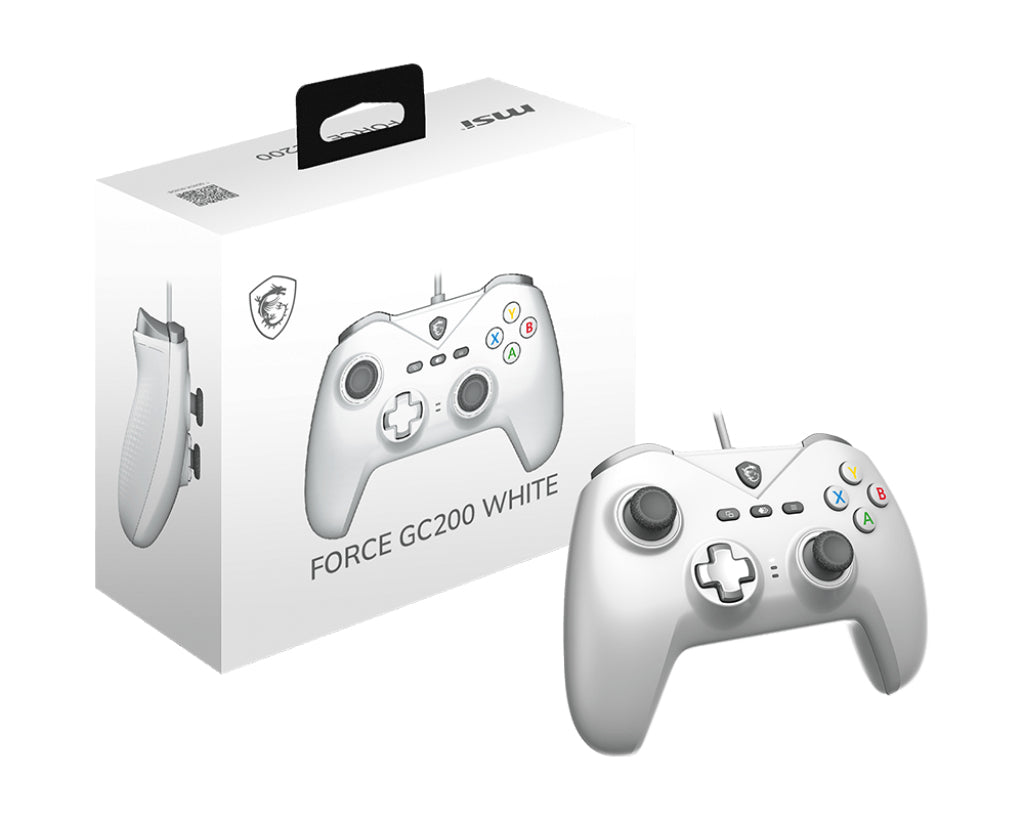 Manette de jeu - PC - FORCE GC200 - Filaire - Blanc - MSI
