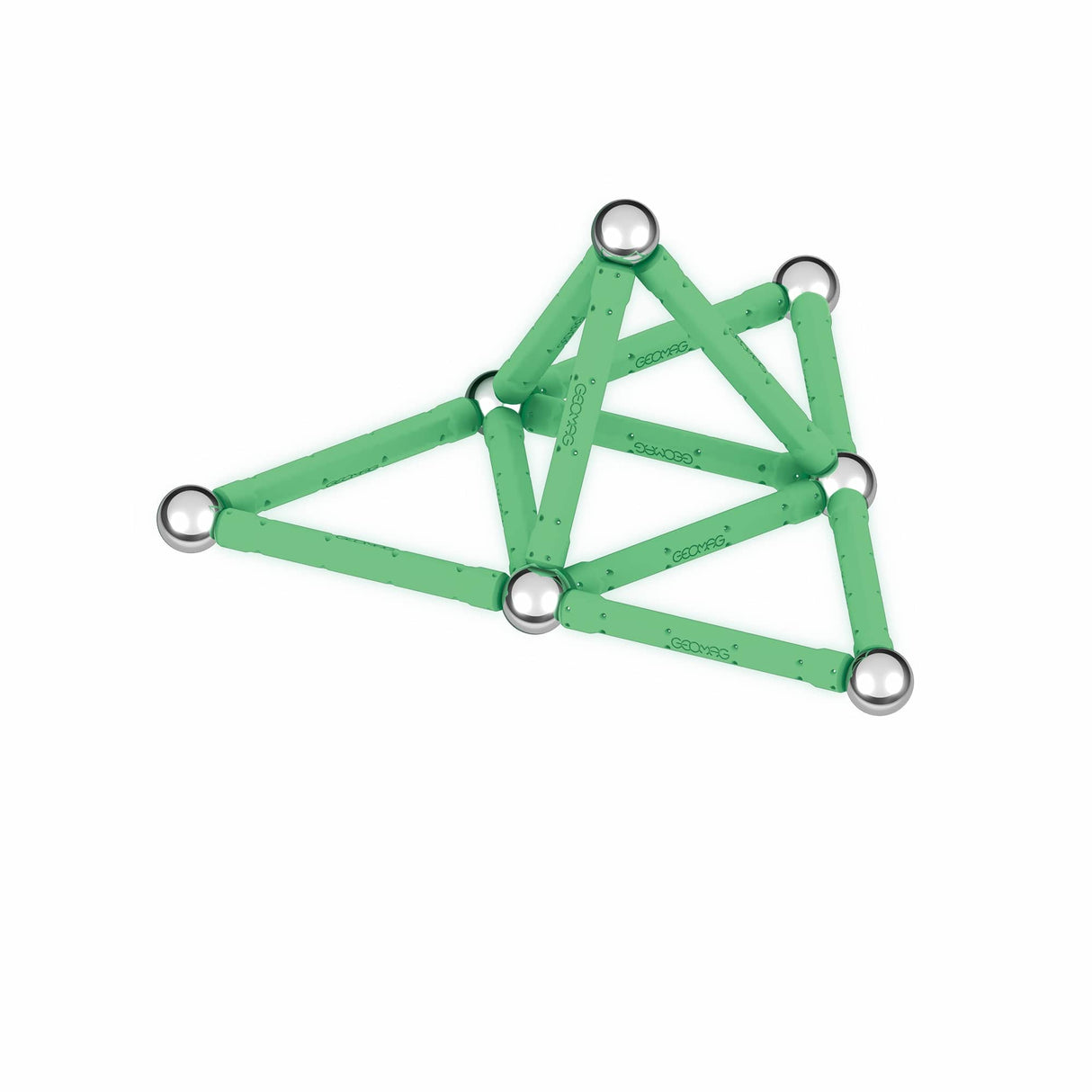 Coffret de construction - GEOMAG - Glow Recycled - 25 pieces - Luminescent - Magnétique - Plastique recyclé