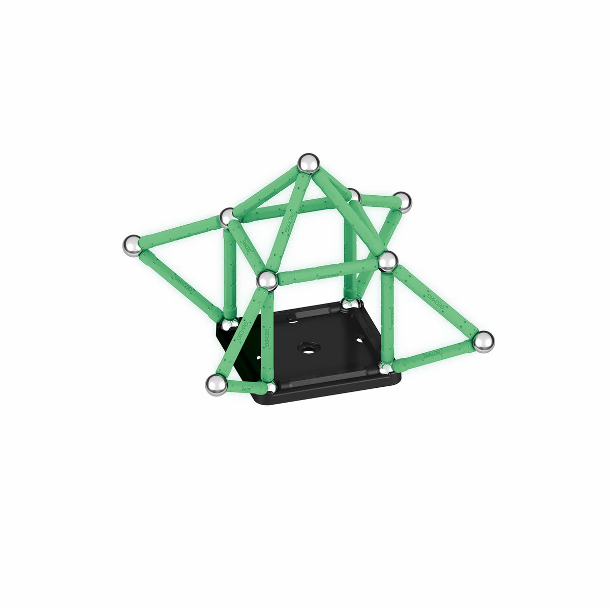 Coffret de construction - GEOMAG - Glow Recycled - 42 pieces - Luminescent - Magnétique - Plastique recyclé