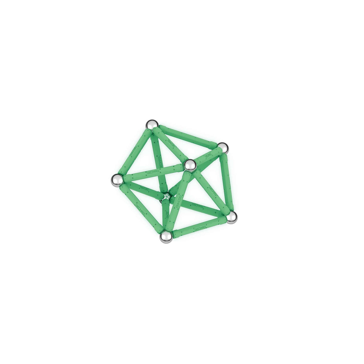 Coffret de construction - GEOMAG - Glow Recycled - 42 pieces - Luminescent - Magnétique - Plastique recyclé