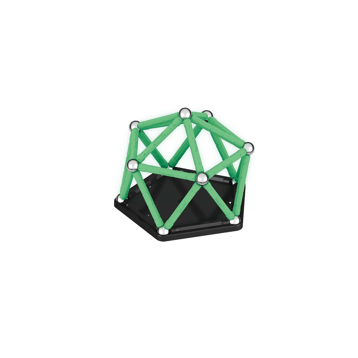 Coffret de construction - GEOMAG - Glow Recycled - 42 pieces - Luminescent - Magnétique - Plastique recyclé