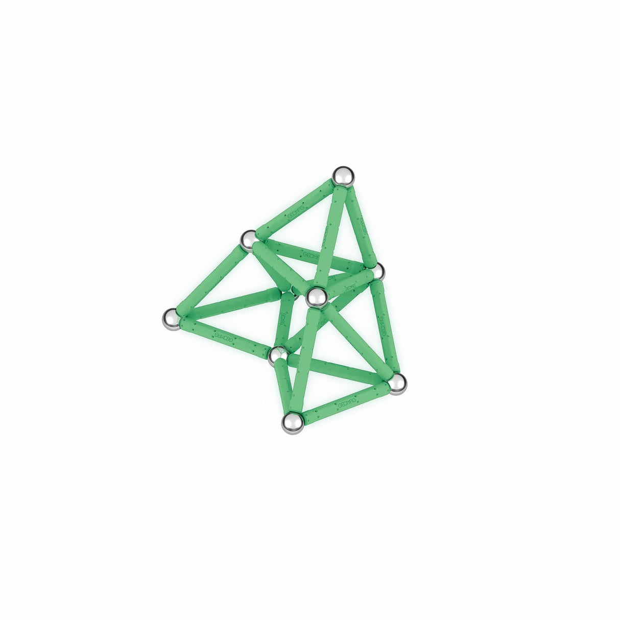 Coffret de construction - GEOMAG - Glow Recycled - 42 pieces - Luminescent - Magnétique - Plastique recyclé