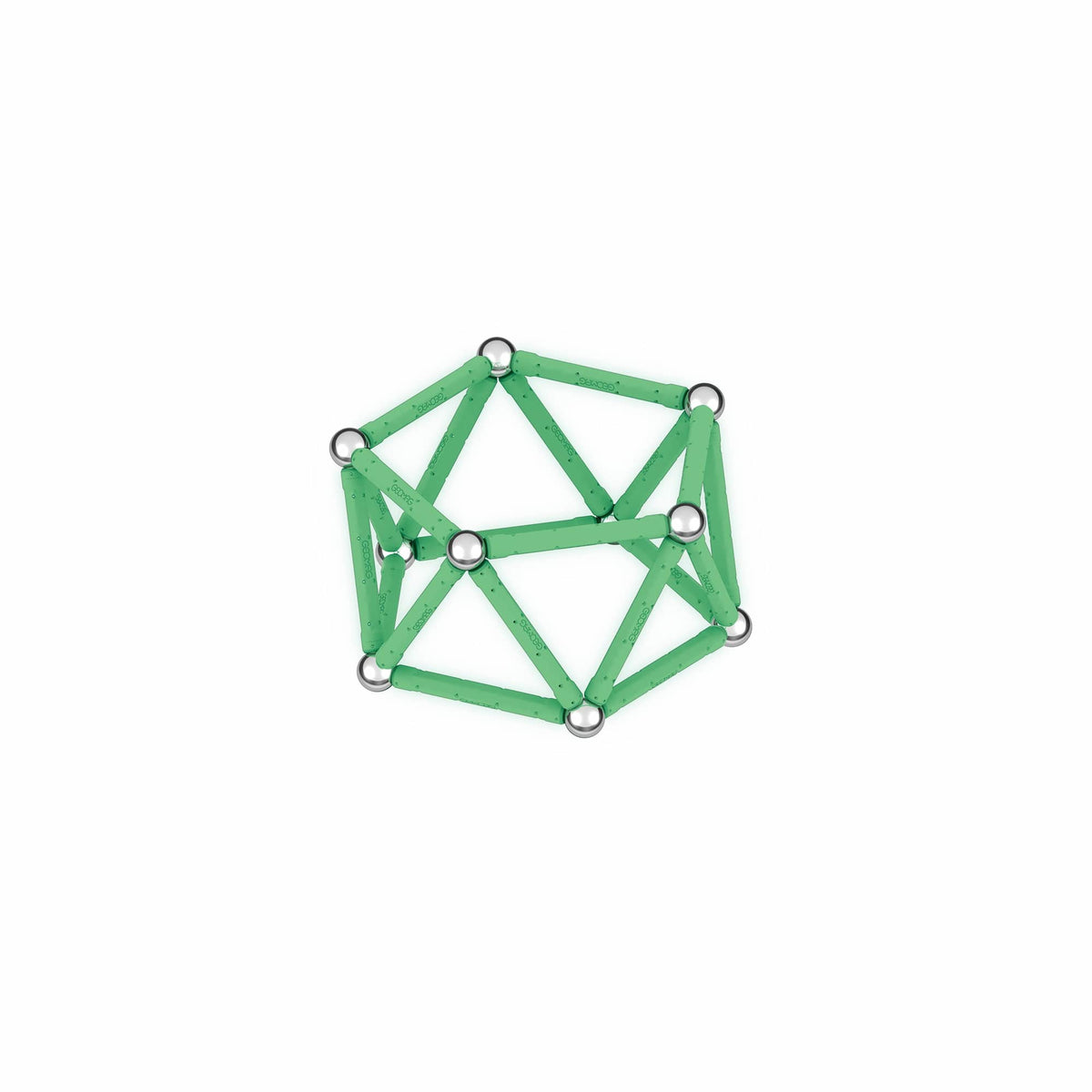 Coffret de construction - GEOMAG - Glow Recycled - 42 pieces - Luminescent - Magnétique - Plastique recyclé