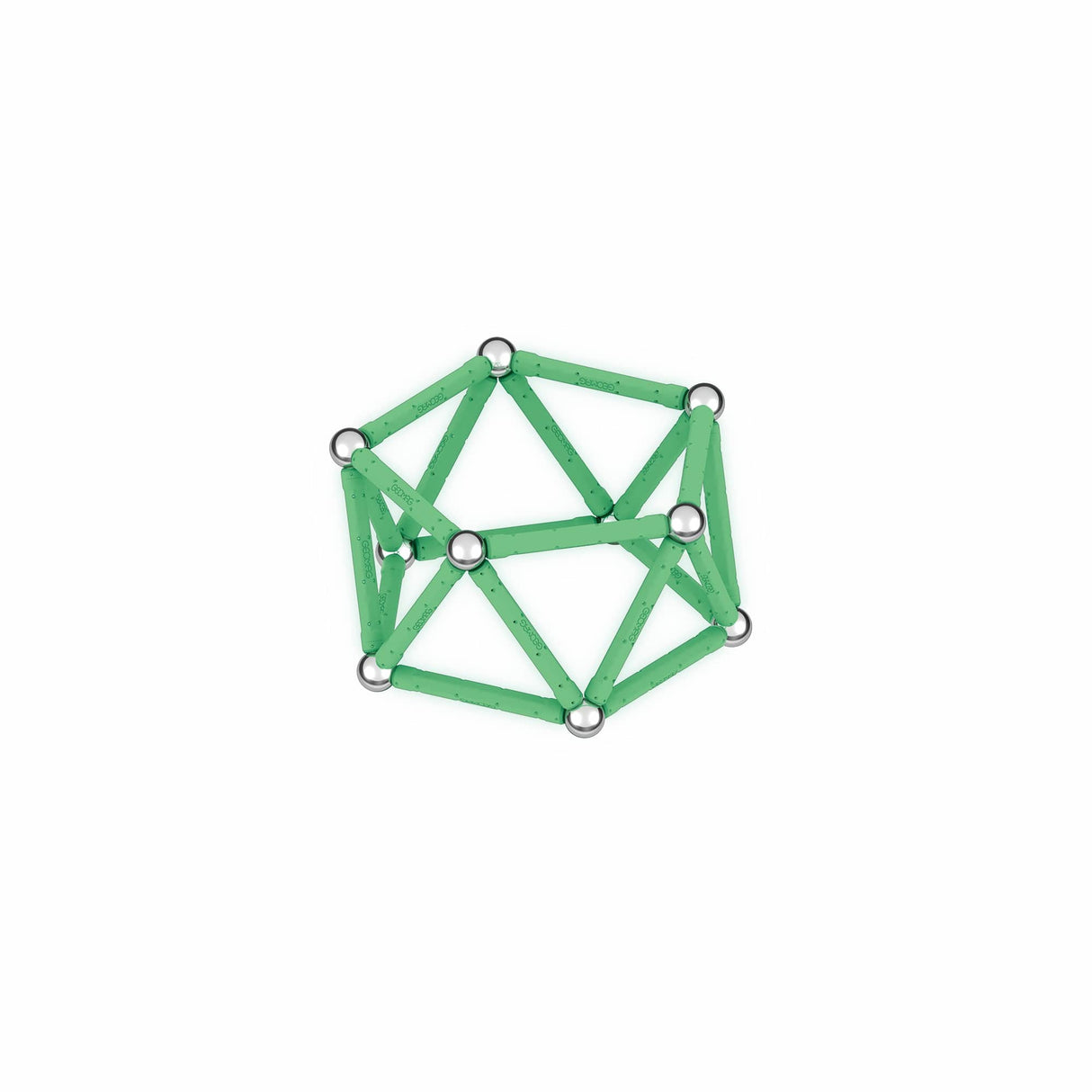 Coffret de construction - GEOMAG - Glow Recycled - 42 pieces - Luminescent - Magnétique - Plastique recyclé
