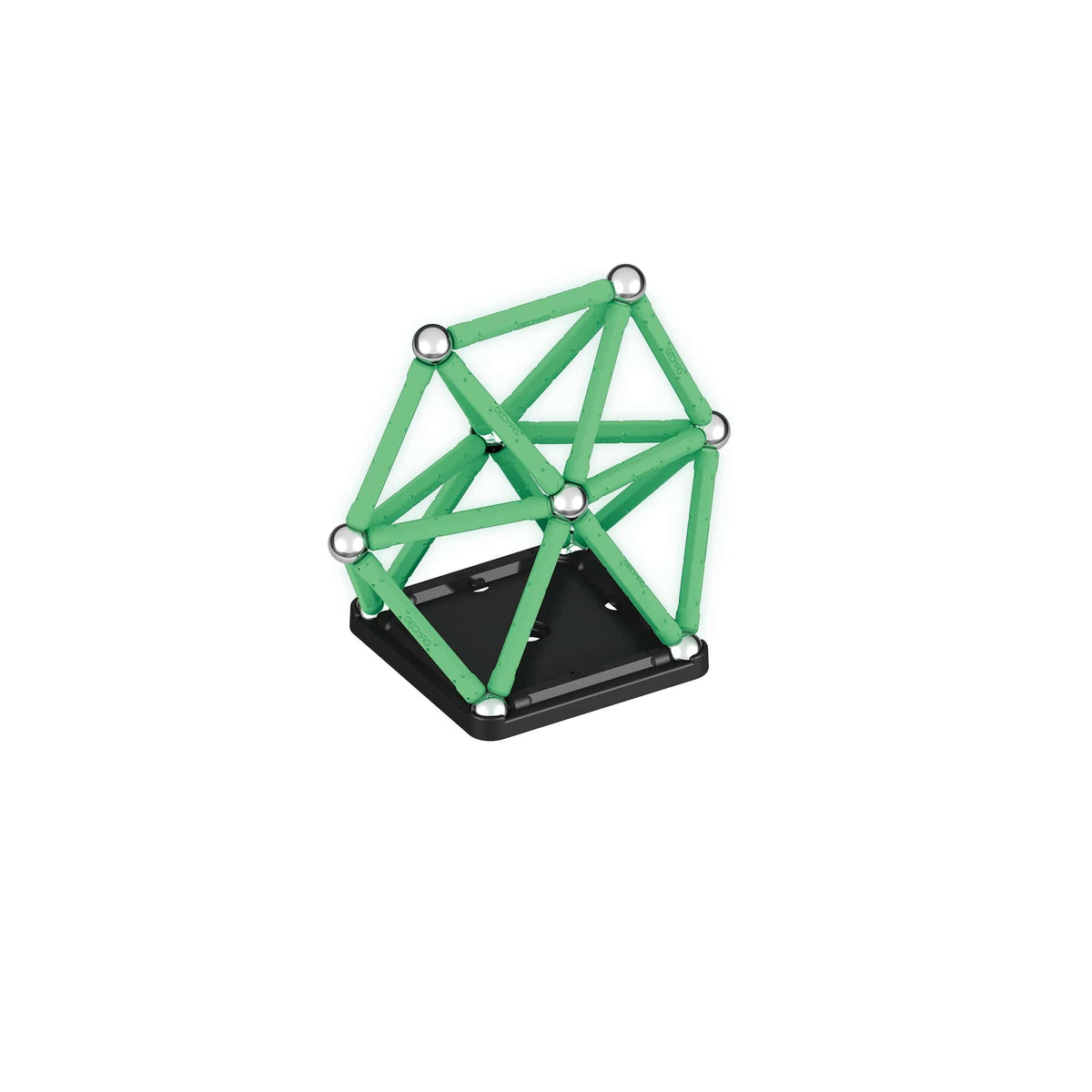 Coffret de construction - GEOMAG - Glow Recycled - 42 pieces - Luminescent - Magnétique - Plastique recyclé