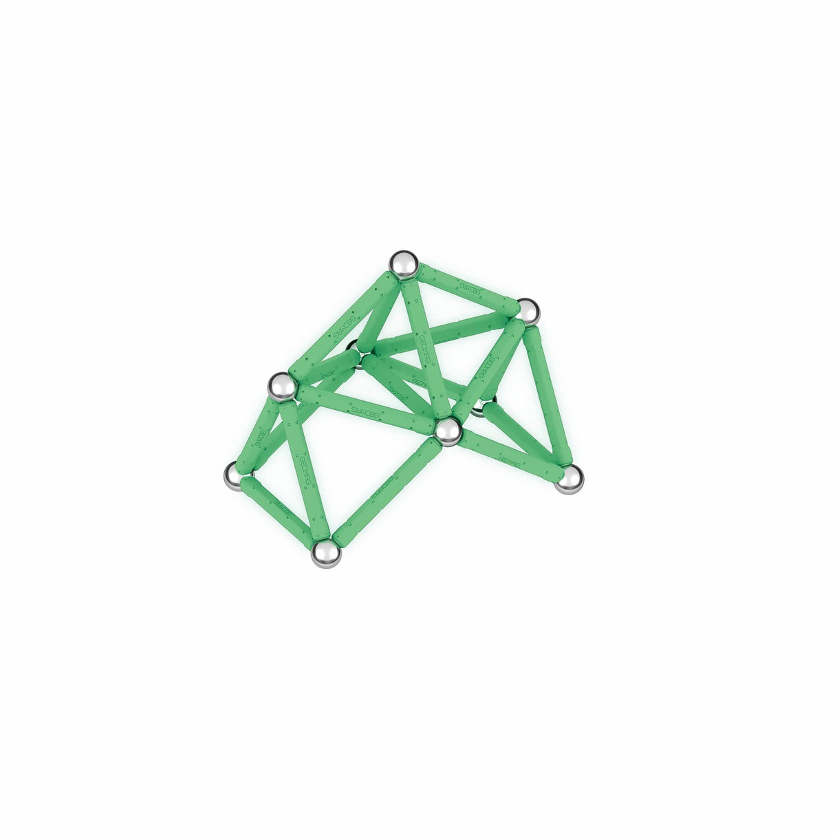 Coffret de construction - GEOMAG - Glow Recycled - 42 pieces - Luminescent - Magnétique - Plastique recyclé