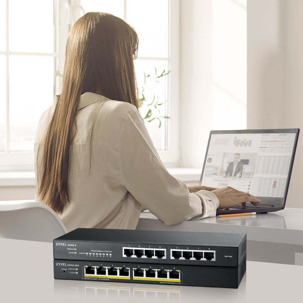 Switch réseau ethernet Gigabit Zyxel GS1915-EP - 8 ports