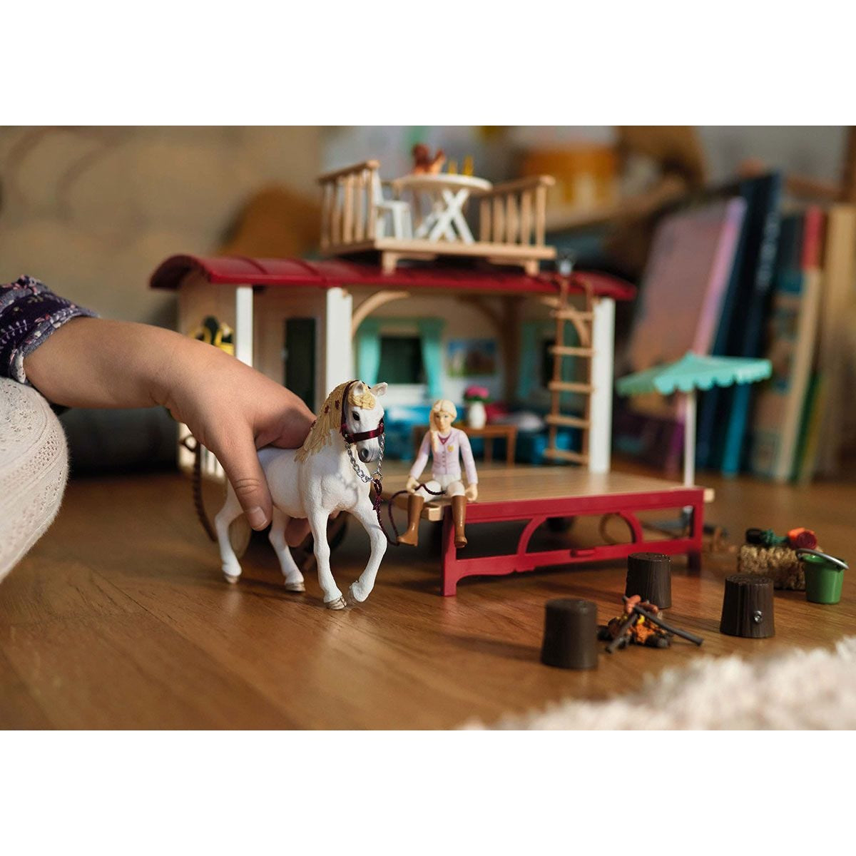 Caravane rencontres secretes, coffret schleich avec 1 cheval schleich inclus, coffret figurines pour enfants de 5 ans - schleich