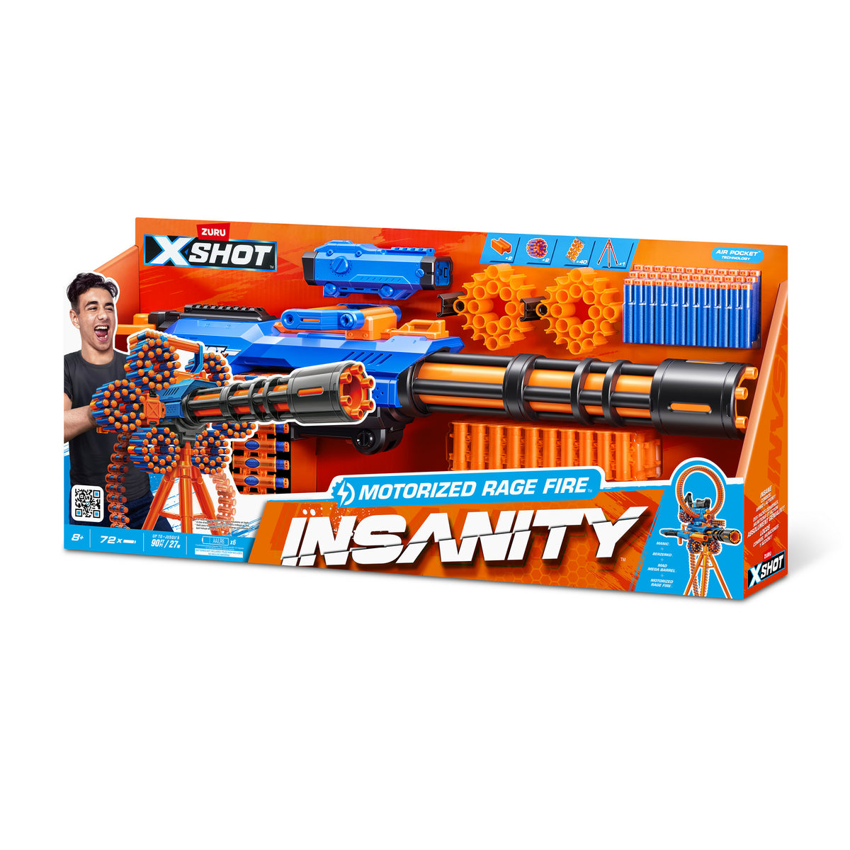 Pistolet sur trépied - ZURU XSHOT - Motorized Rage Fire - 72 fléchettes