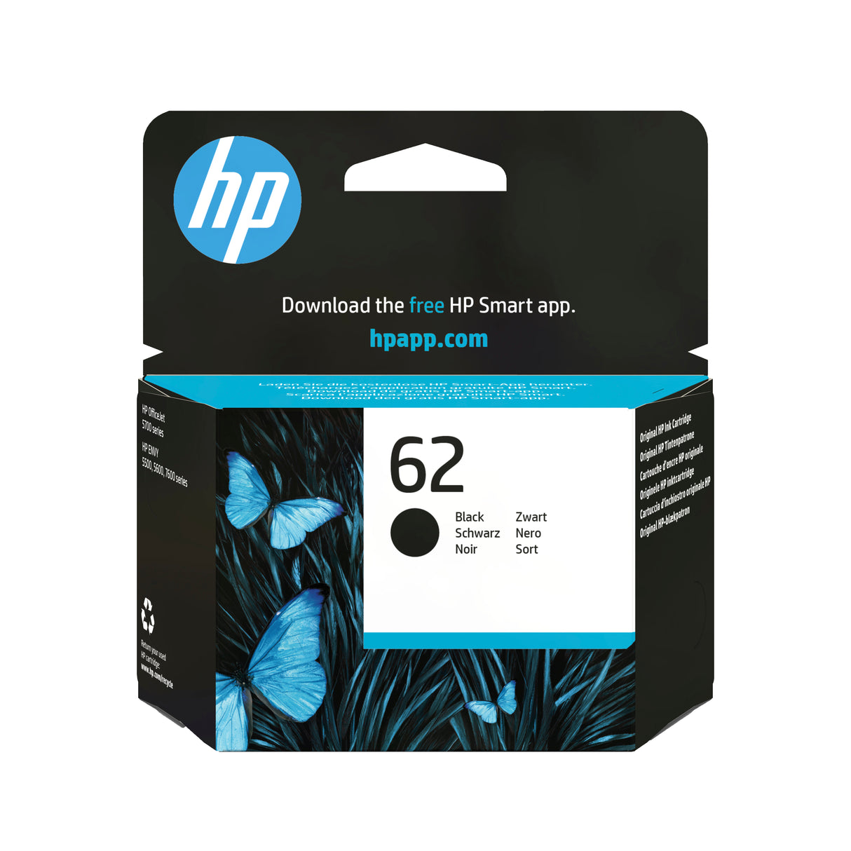 HP 62 Cartouche d'encre noire authentique (C2P04AE) pour HP Officejet Mobile 250, HP Envy 5540/5640/7640, HP Officejet 5740 e-AiO