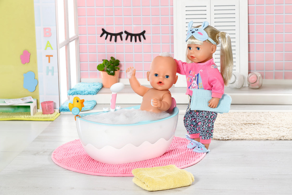 BABY BORN - Baignoire pour poupée - Effets lumineux et sonores - Canard de bain amovible - Des 3 ans et plus