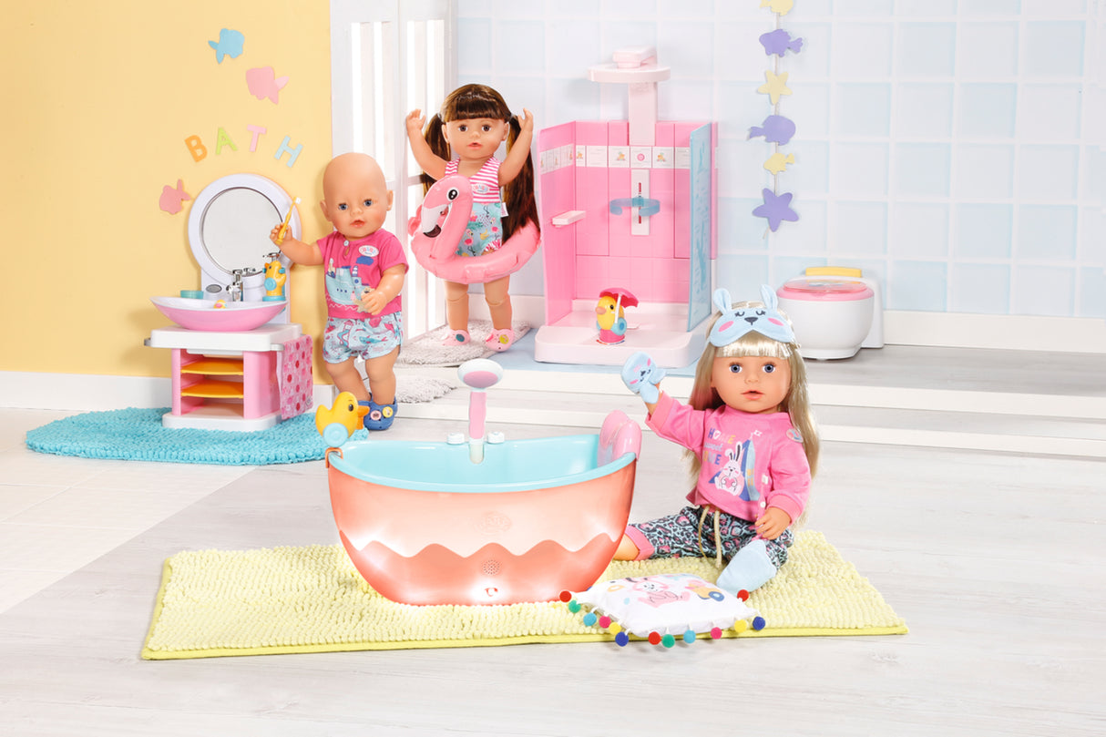 BABY BORN - Baignoire pour poupée - Effets lumineux et sonores - Canard de bain amovible - Des 3 ans et plus