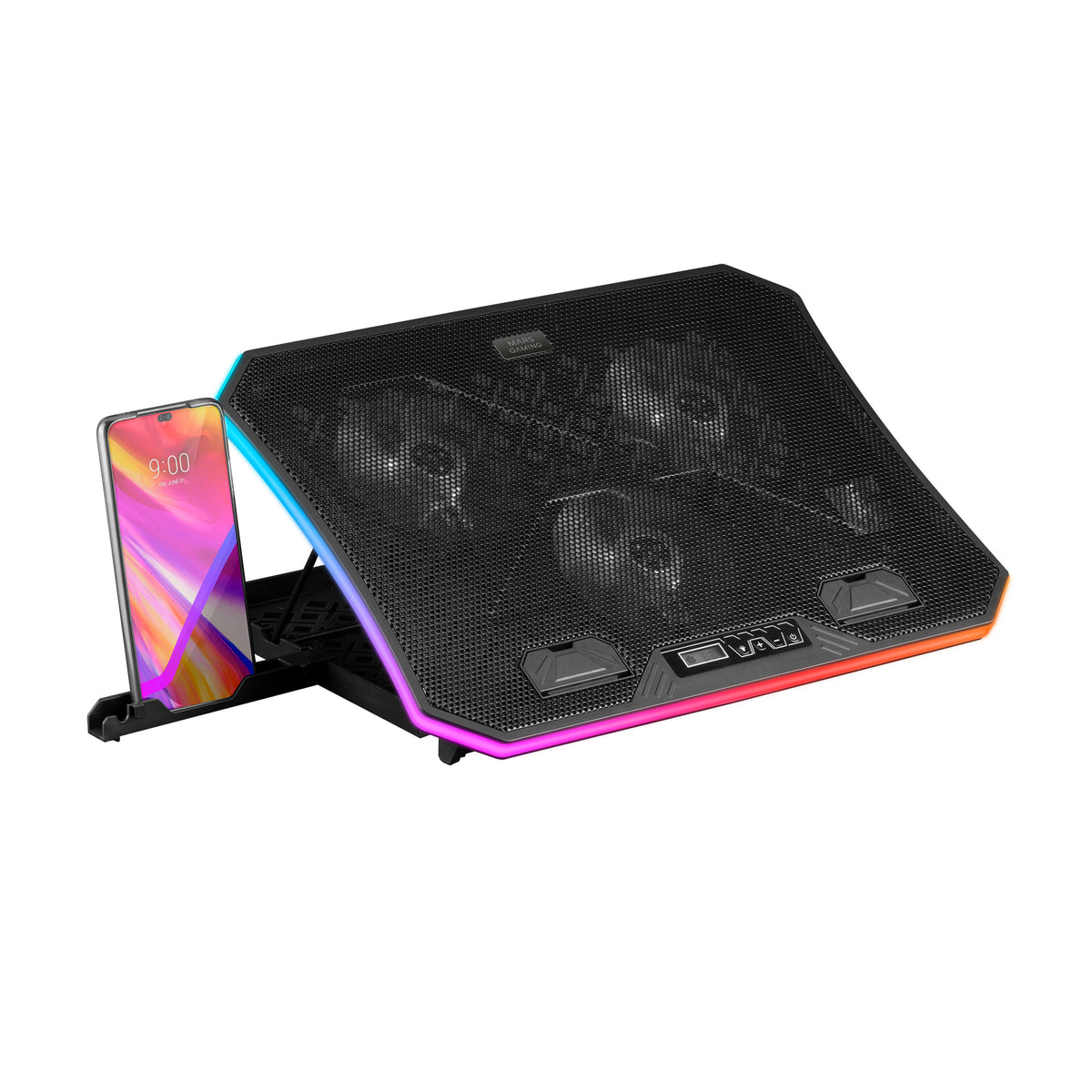 Support ventilé Mars Gaming MNBC6 RGB 19"max (Noir)