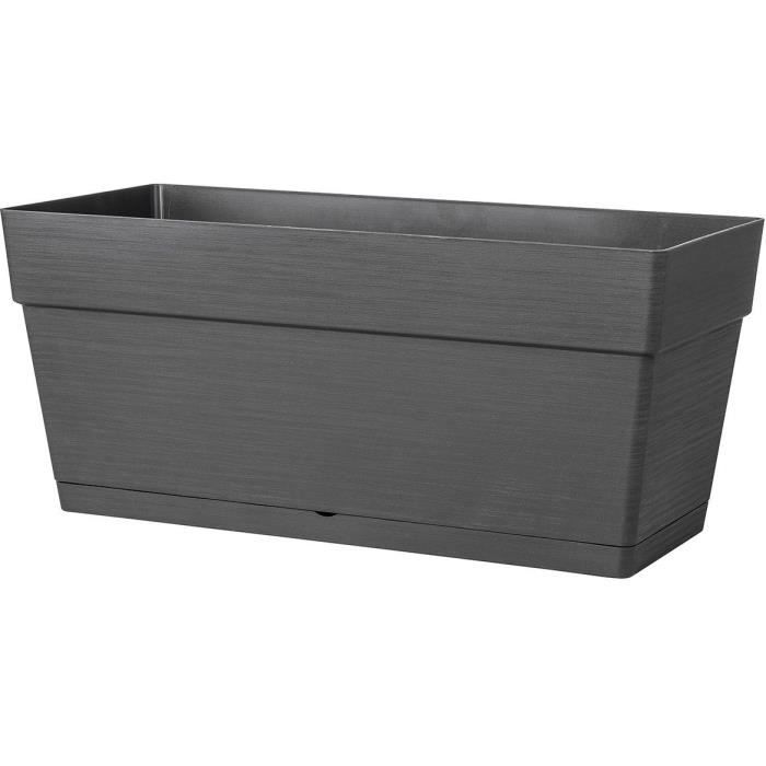 DEROMA Jardiniere Muret Save R - 79x35 x H35 cm - 75L - Gris foncé