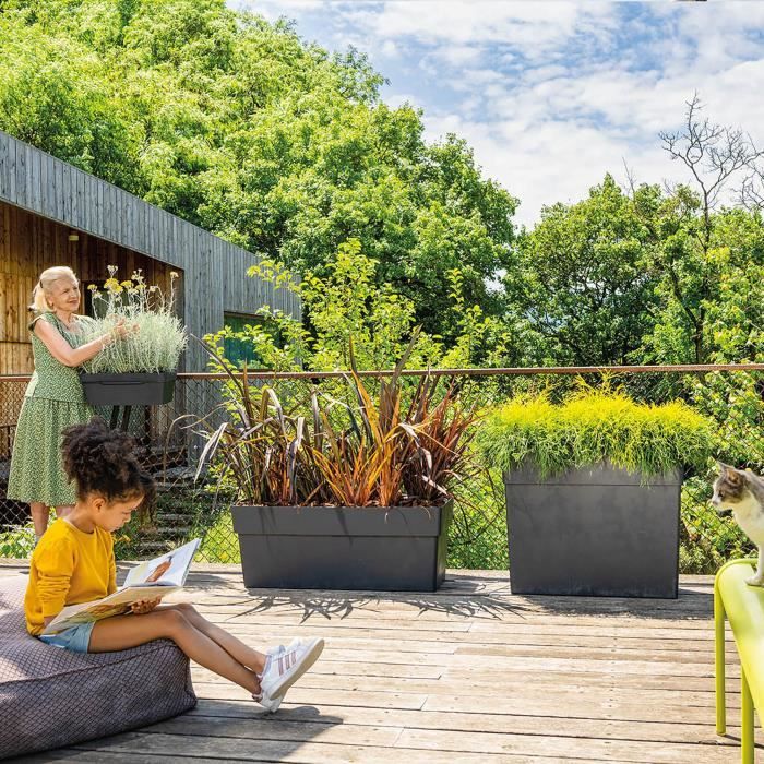 DEROMA Muret haut LIKE R - 78x29,5 cm H65 cm - Anthracite