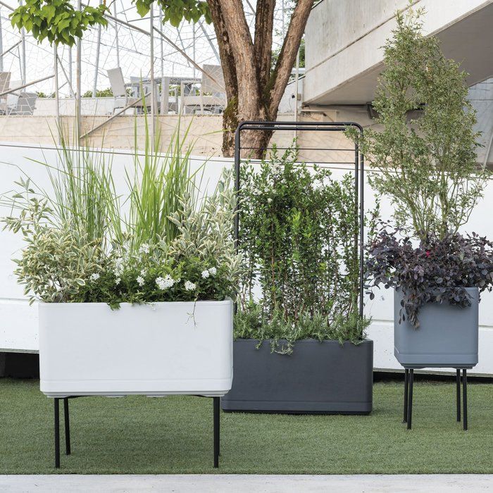 Porte-plantes - DEROMA - Cosmo - 78 x H 155 cm - Métal - Gris