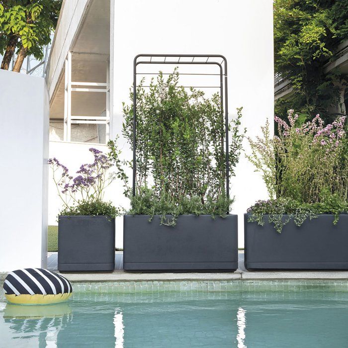 Porte-plantes - DEROMA - Cosmo - 78 x H 155 cm - Métal - Gris