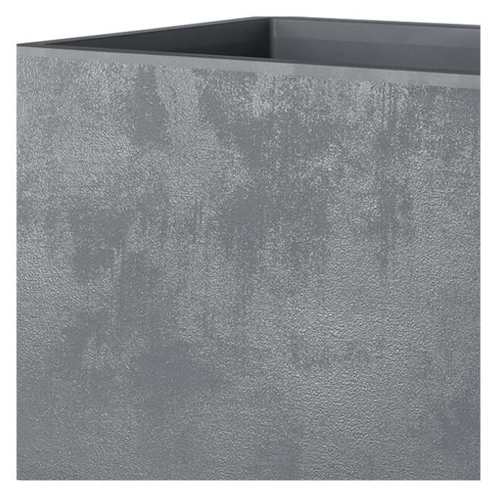 DEROMA Pot de fleurs Cube Millennium R - 49 x h49,5 cm - Ashgrey - A réserve d'eau - Roulettes