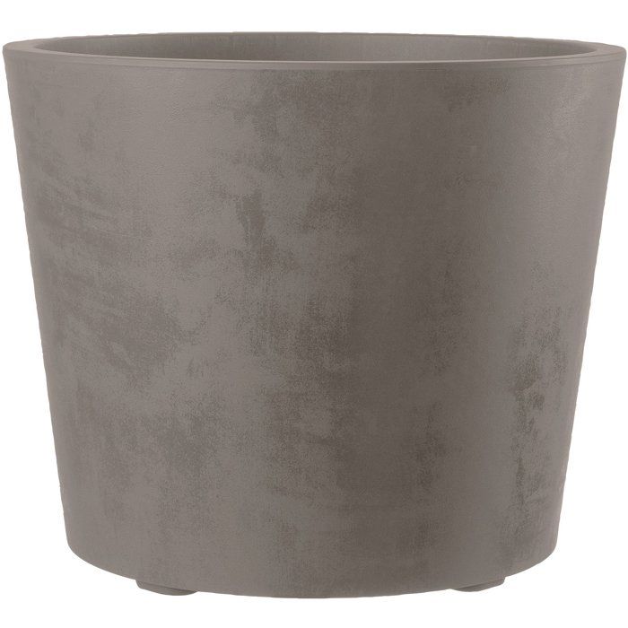 Pot de fleurs rond - DEROMA - Millennium - 79 L - Ř 50 cm - A réserve d'eau et roulettes - Marron