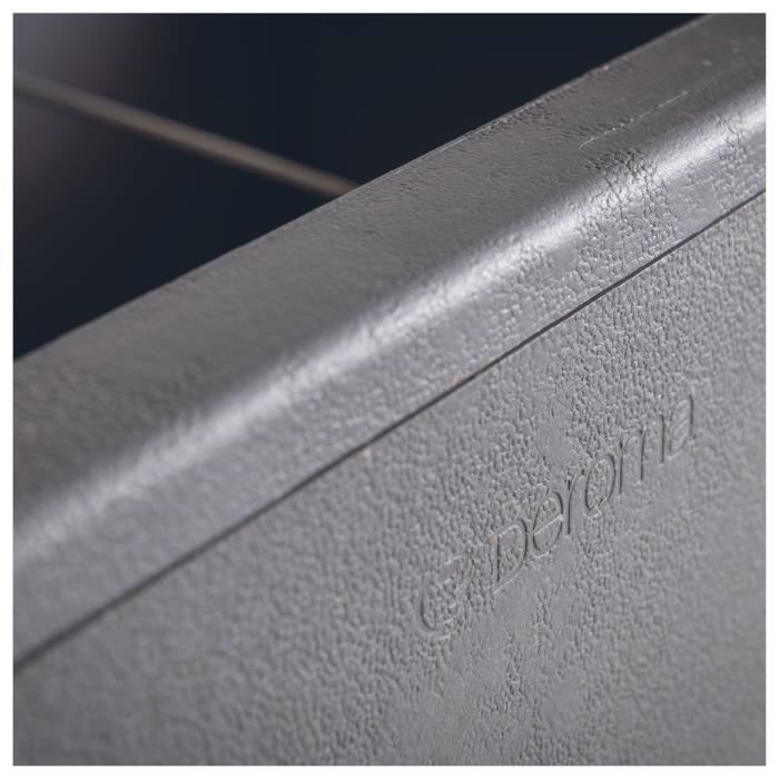 DEROMA Pot de fleurs Cube Cosmo - 38 x h39 cm - Anthracite - A réserve d'eau - Roulettes