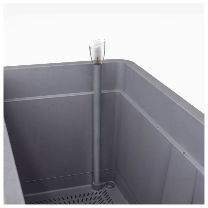 DEROMA Jardiniere Muret Cosmo - 78 x h39 cm - Perle - A réserve d'eau - Roulettes