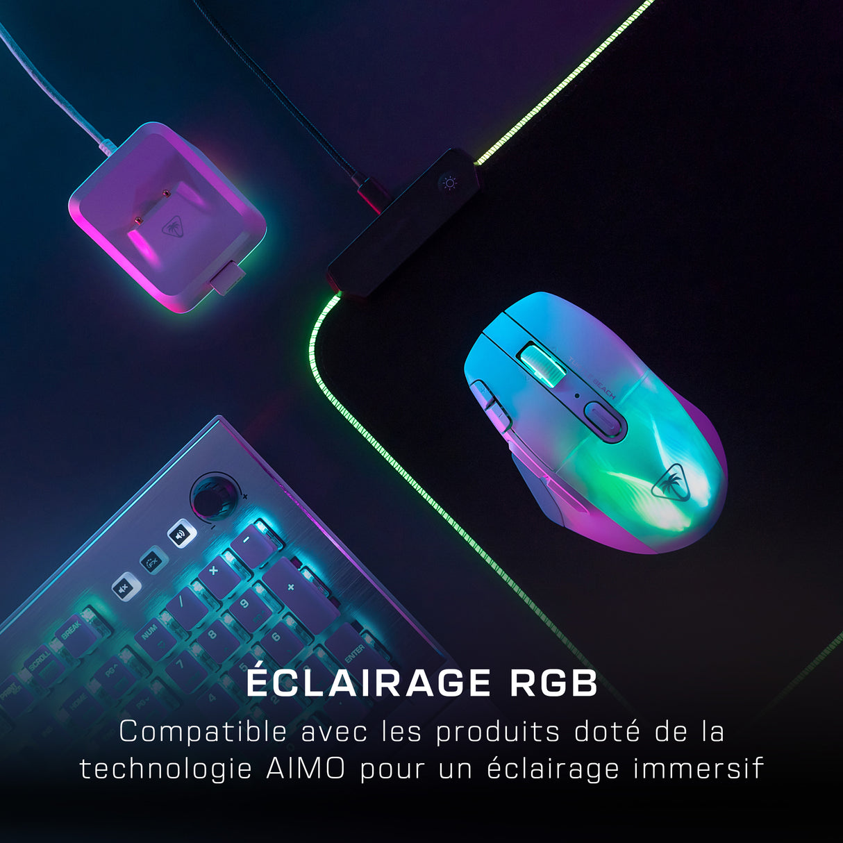 Souris gaming sans fil - TURTLE BEACH - Kone XP Air - Avec station de charge - Blanc