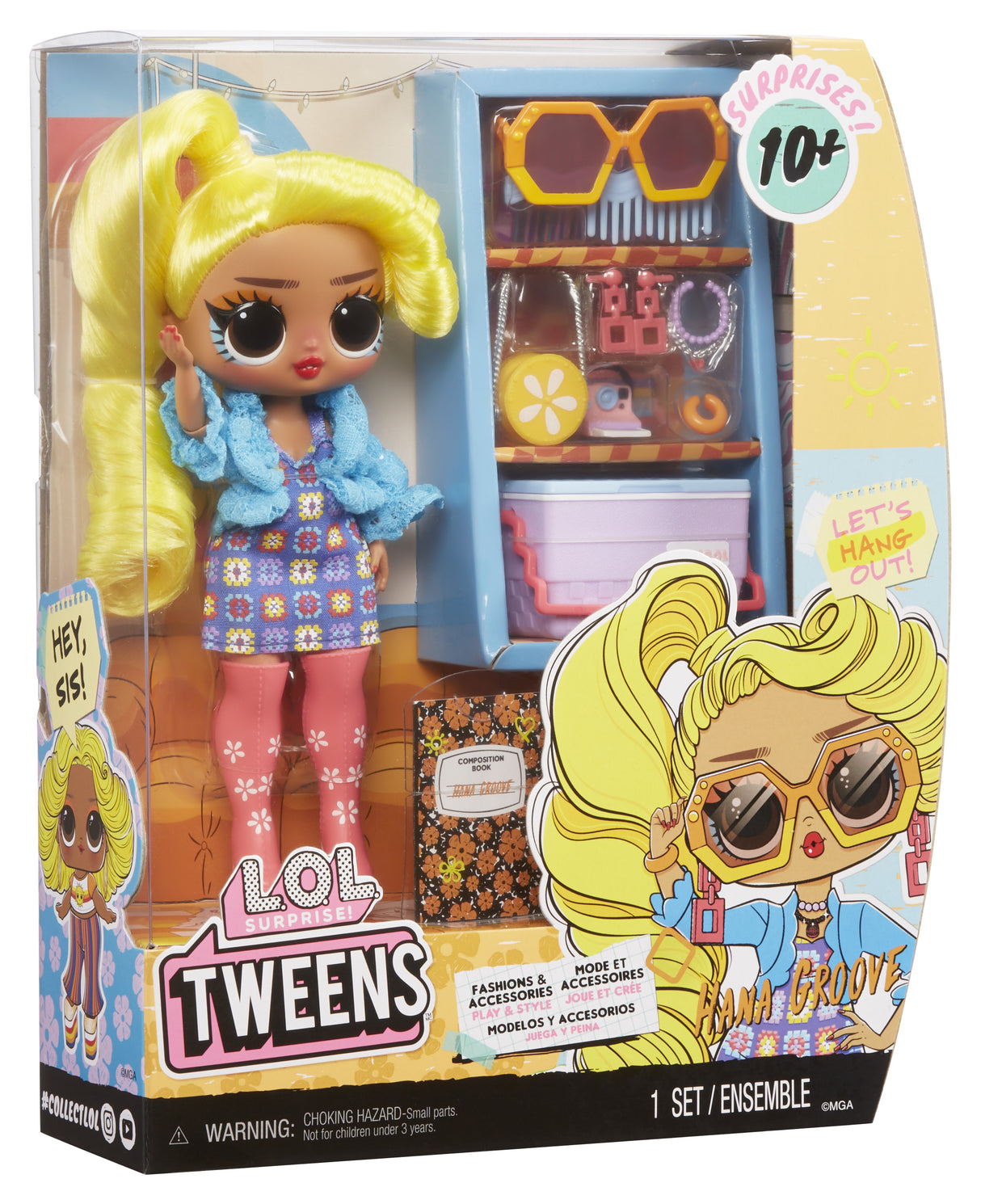 L.O.L. Surprise Tweens - Poupée mannequin articulée 24 cm - Hana Groove - 2 tenues et plusieurs accessoires - A partir de 4 ans