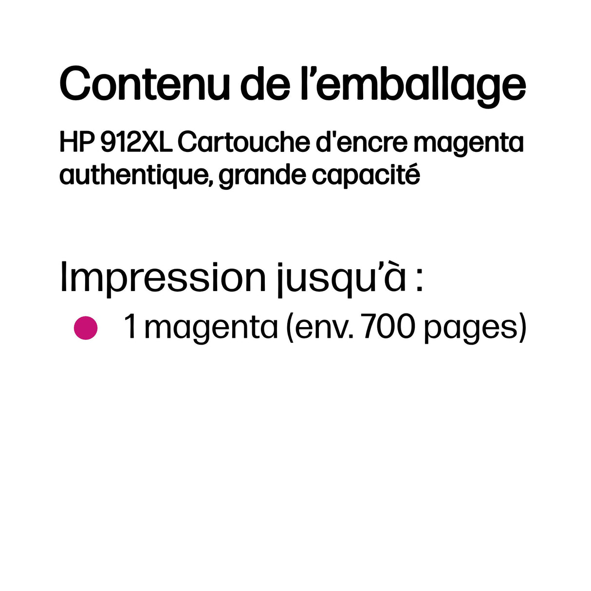 Cartouche d'encre HP 912 XL (Magenta)