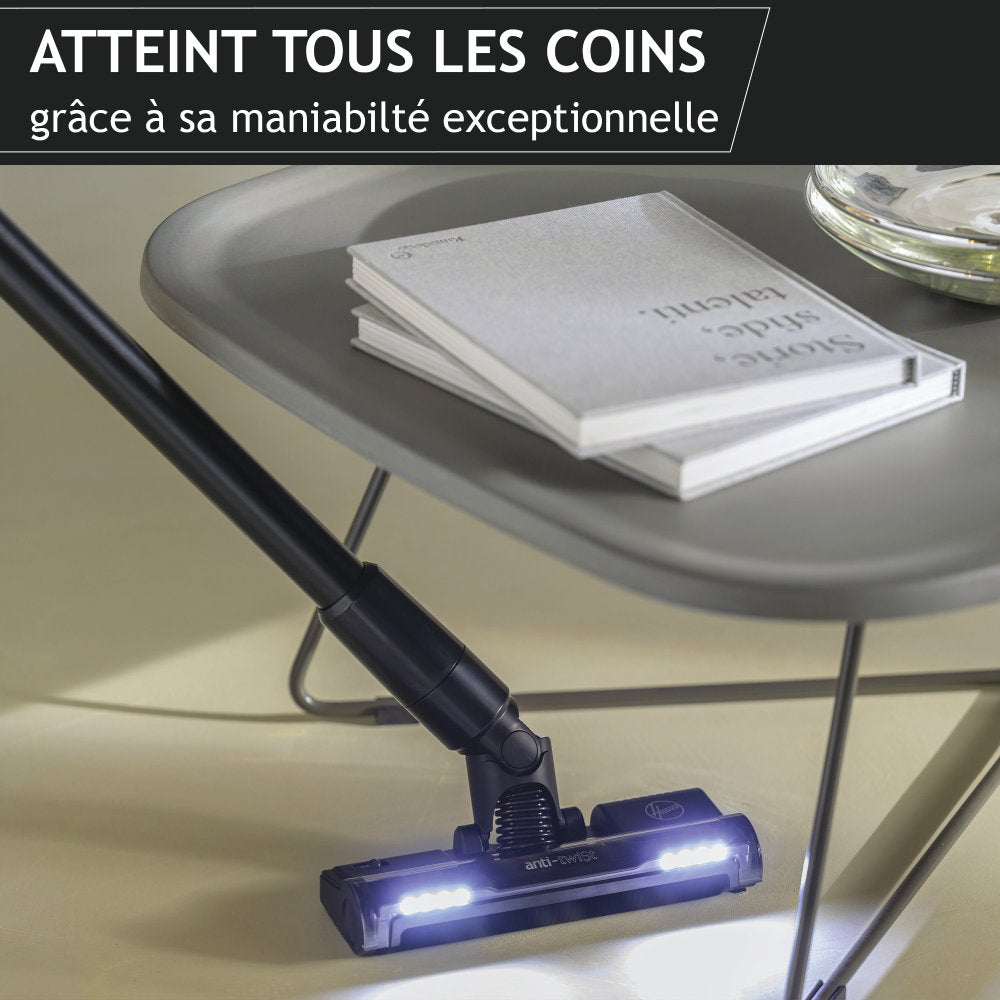 Aspirateur Balai sans Fil - HOOVER HF201P - Ultra-léger, Puissant 50AW, Turbobrosse Spécial Animaux, Technologie Ultra Compact x3