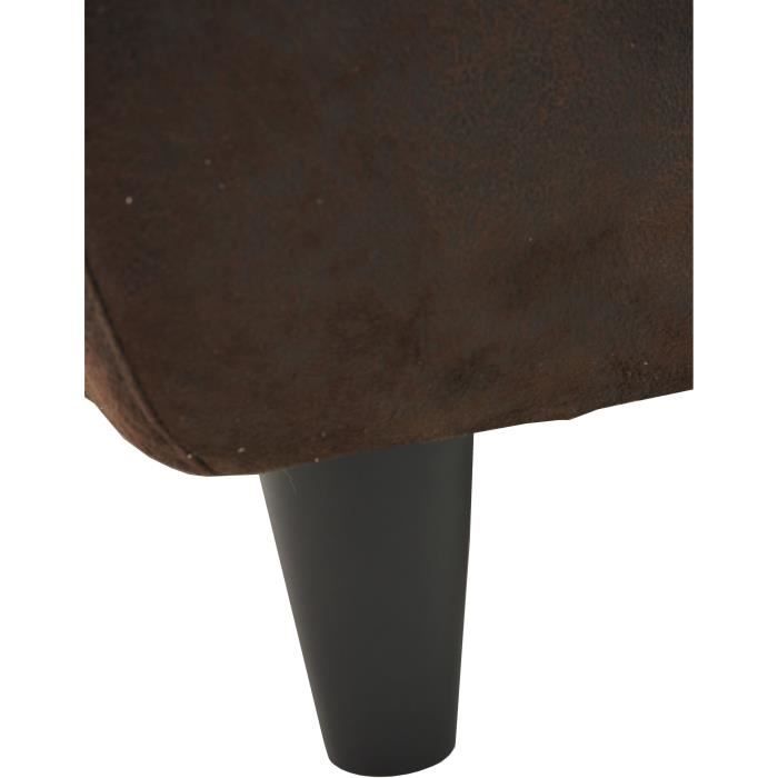 CanapÈ 2 places IKAINEN - Tissu marron vieilli - Style Vintage - L138 x H67 x P80 cm