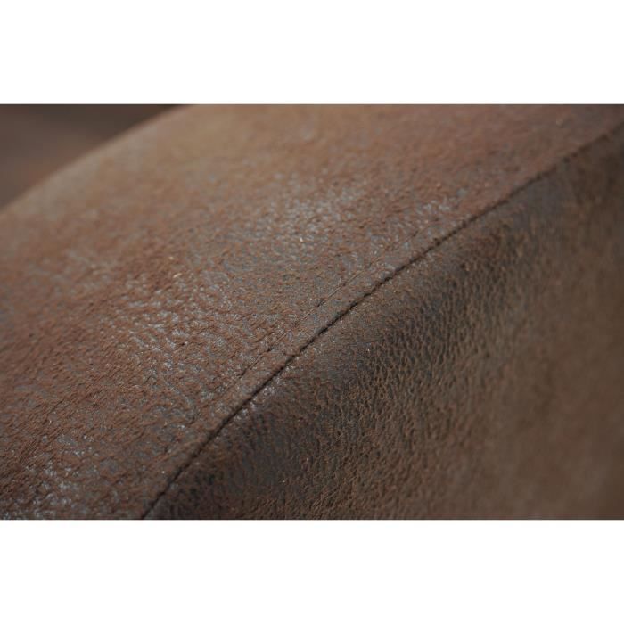 CanapÈ 2 places IKAINEN - Tissu marron vieilli - Style Vintage - L138 x H67 x P80 cm