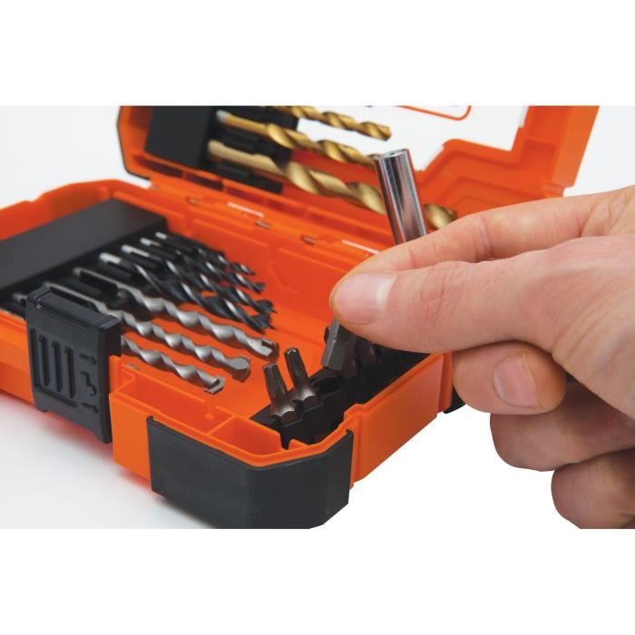 Coffret perçage et vissage - BLACK+DECKER - A7235-XJ - 27 accessoires - forets, embouts
