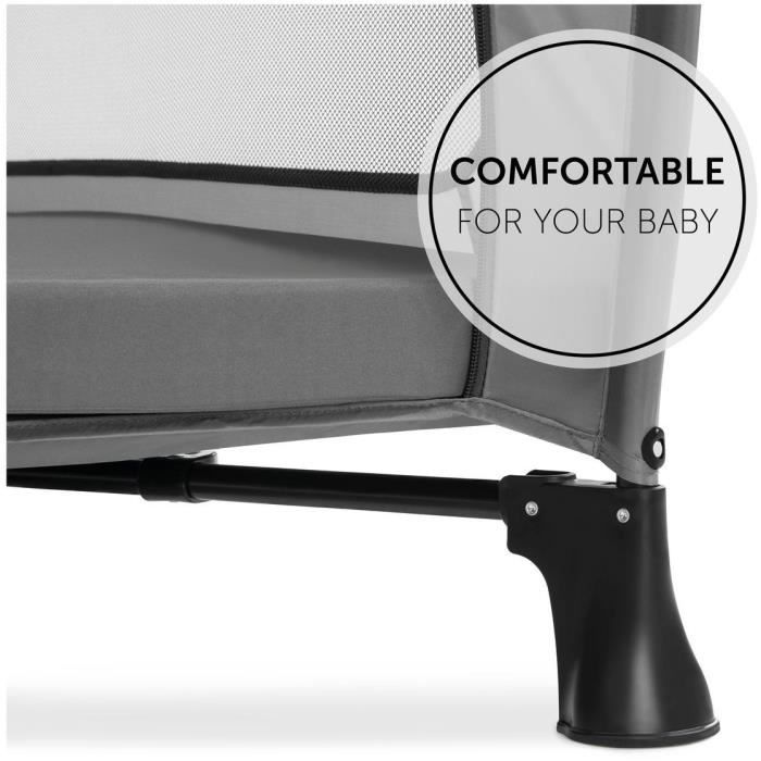 Matelas pour lit de voyage - SLEEPER - 120 x 60 cm - Ep. 5 cm - Pliable - Gris - HAUCK