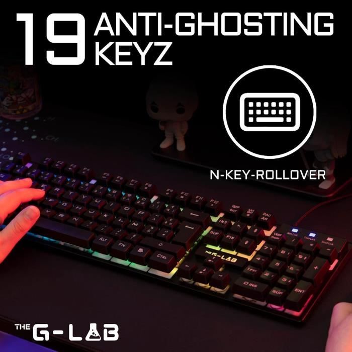 CLAVIER LED GAMING KEYZ-CAESIUM NUMER GLAB