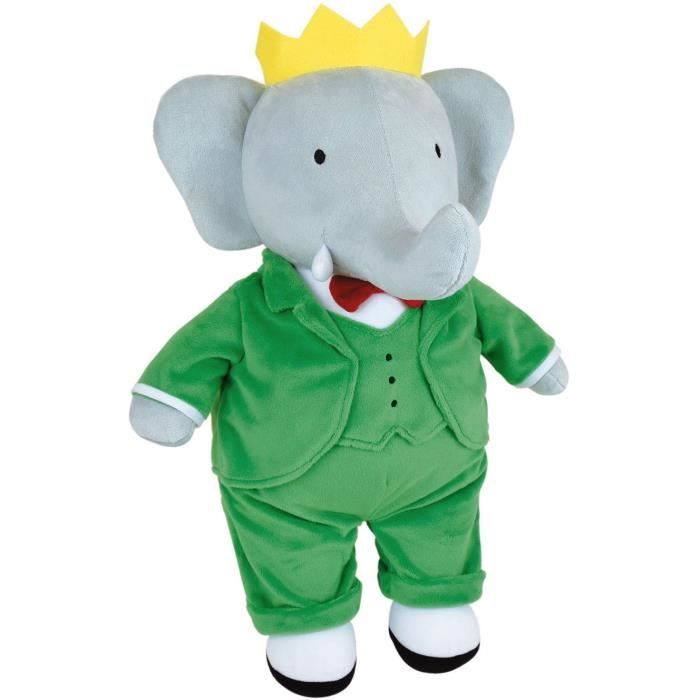 Peluche - JEMINI - Peluche …lÈphant Babar +/- 40 cm - En peluche douce - IdÈale pour crÈer des histoires et dÈcorer la chambre !
