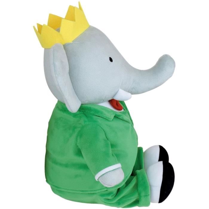 Peluche - JEMINI - Peluche Éléphant Babar +/- 40 cm - En peluche douce - Idéale pour créer des histoires et décorer la chambre !