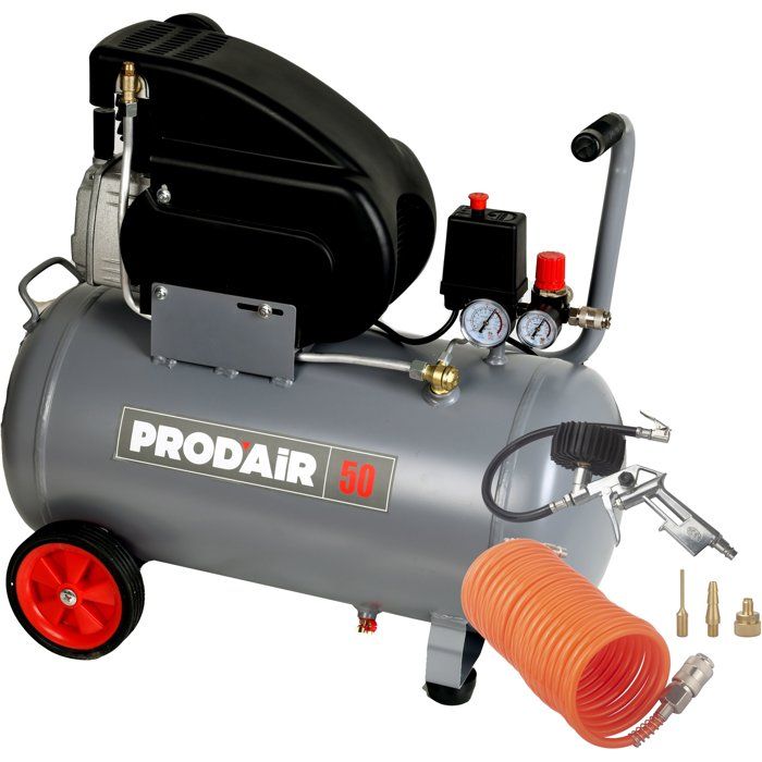 Compresseur d'air - PRODAIR - Prodair50 - 50L - 2CV - 8 bars - Double sortie + détendeur + kit gonflage