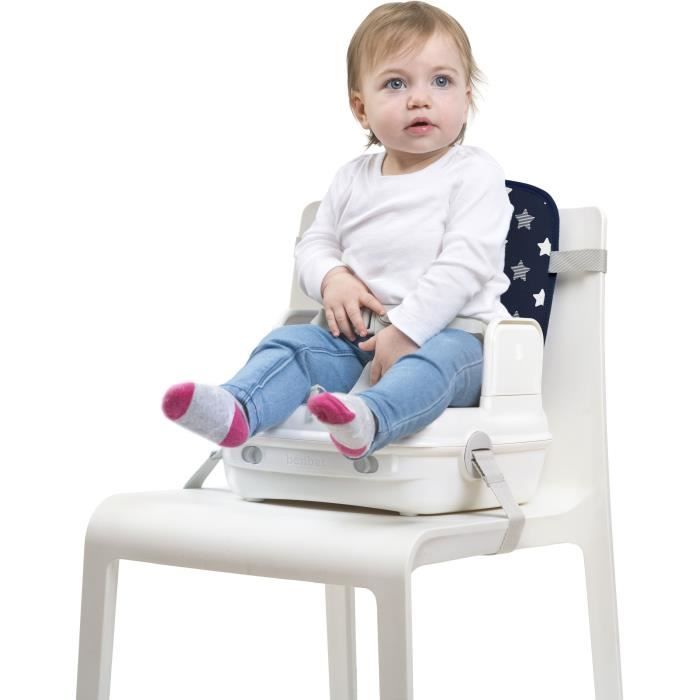 Réhausseur bébé pour table a manger - BENBAT - Portable et lavable - Facile a plier - Harnais de sécurité réglable - Marine