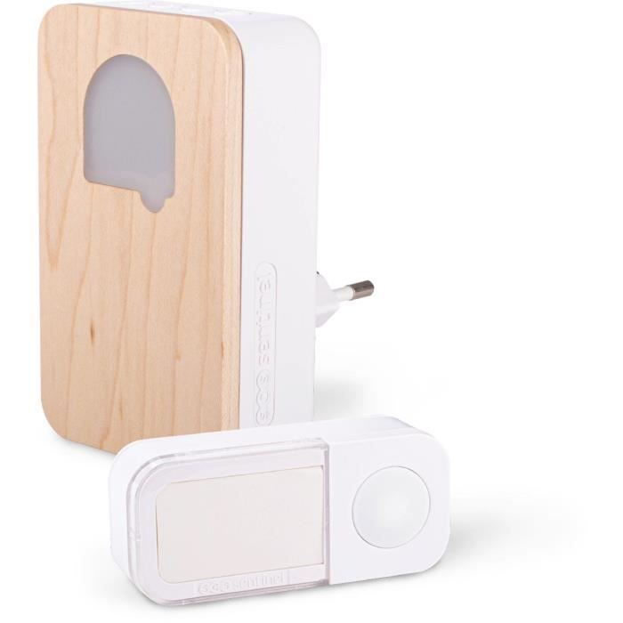 Scs sentinel - CSF0104 - Carillon SONE Cosy - Bois - Sans fil sans pile - 150m en champ libre - 25 melodies - IP65